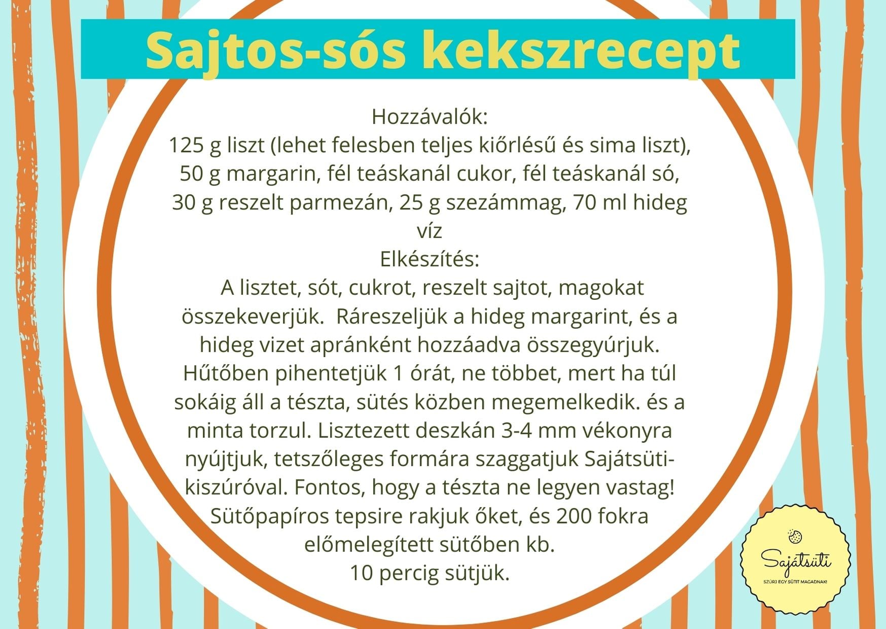 Sajtos-sós kekszrecept