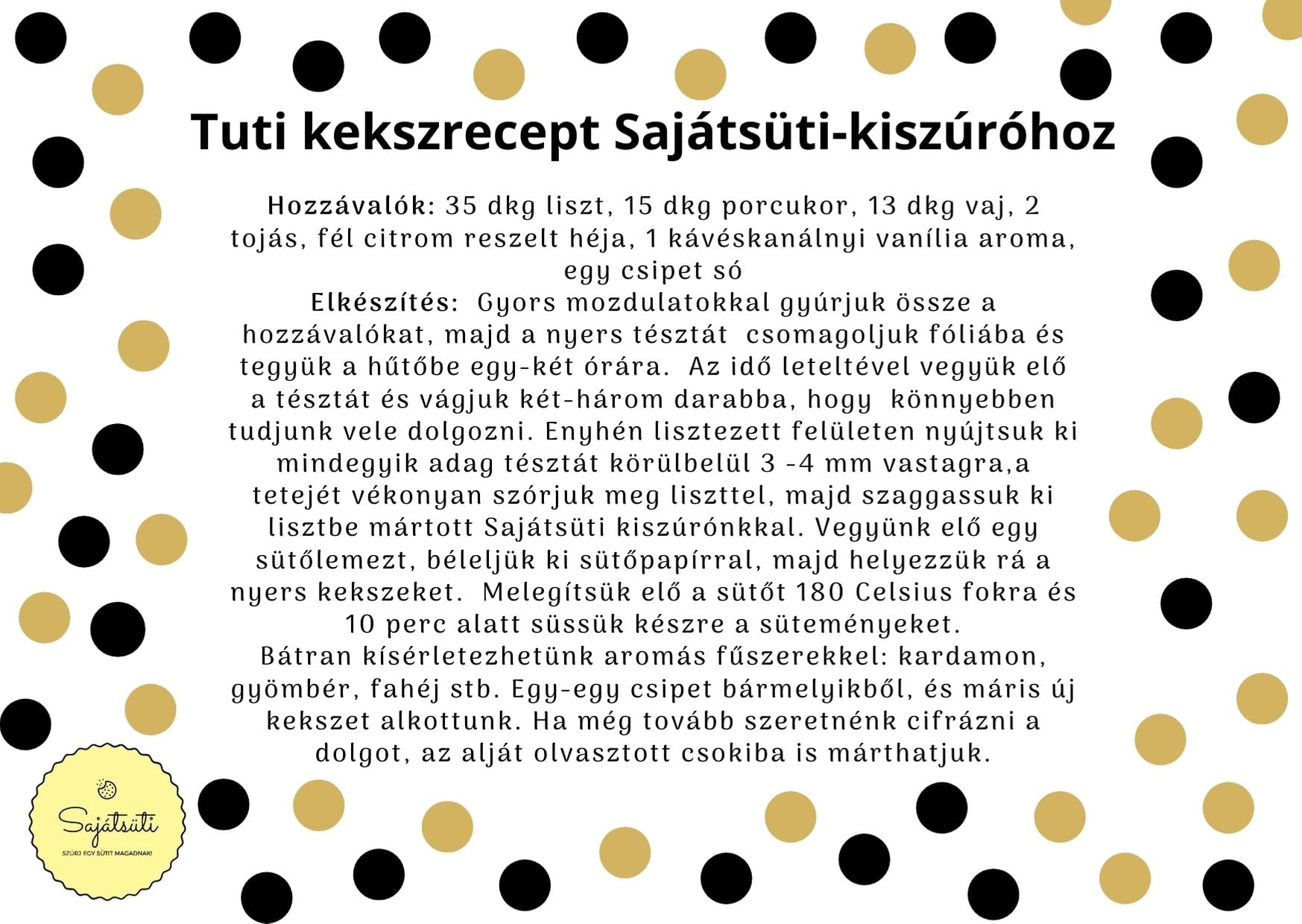 Tuti kekszrecept Sajátsüti-kiszúróhoz